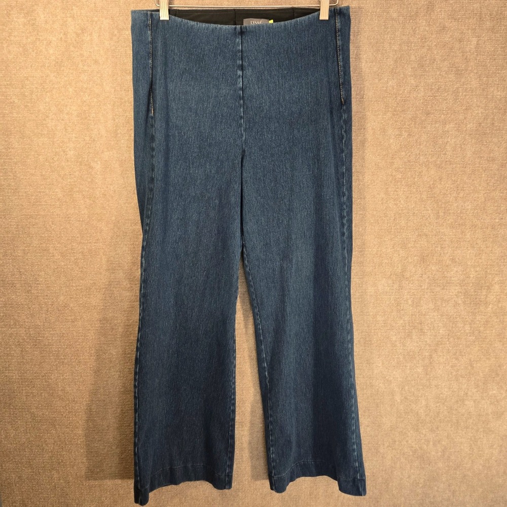 Lysse‎ New York Pants Womens XL Denim Leggings Wide Leg Pull On Stretch Slimming